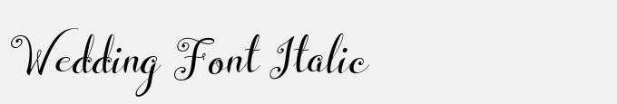 Wedding Font Italic